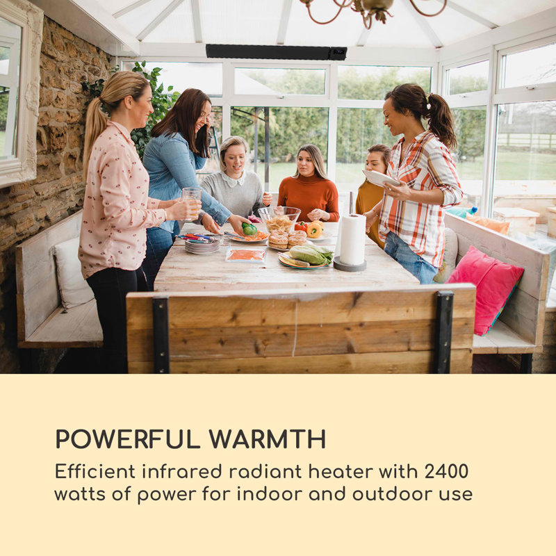Electric Ceiling Mounted Patio Heater, Black