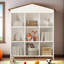 Support de rangement en forme de maison avec neuf compartiments de rangement et un design à blocs de couleurs-1525558447