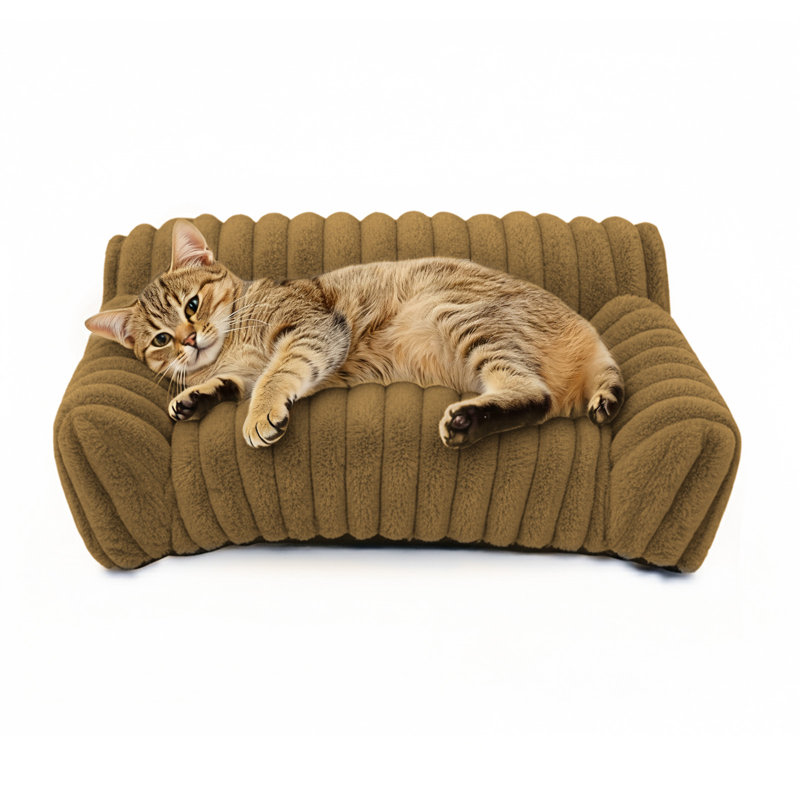 Canapé pour chat pour animaux de compagnie - Canapé-lit pliable pour animaux de compagnie à double couche, lit pour animaux de compagnie moyen et petit avec molleton en velours côtelé doux de qualité supérieure