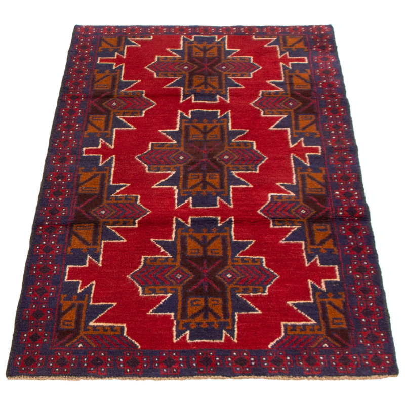 Tapis rouge foncé Lynnisha 3 pi 5 po x 6 pi 3 po