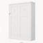 Lit escamotable double pliable en armoire, blanc-1528137233-1528137238