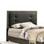 Lit Meli, revêtement en tissu touffeté, bois massif gris foncé-108977175