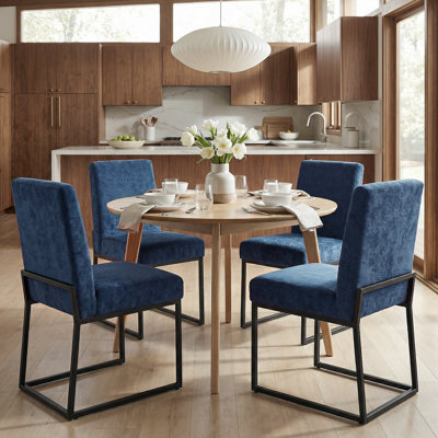  19.9" H Chenille Upholstered Dining Side Chairs (Set of 4)
