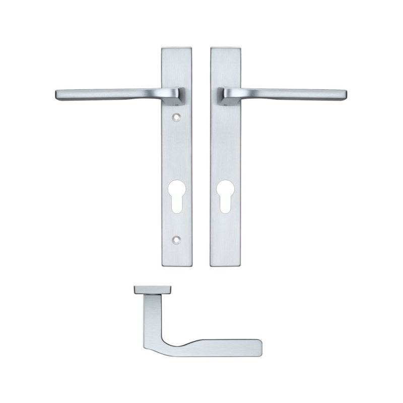 Lock Door Handle, Satin Chrome