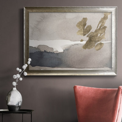 Aquarelle sur toile avec cadre doré de qualité supérieure II - prête à être accrochée