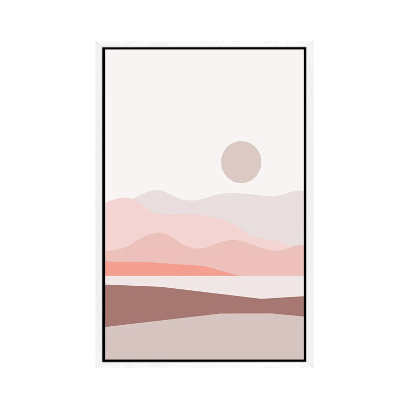 Abstract Landscape IV - Print on Canvas, 152.5 cm H x 101.5 cm W, White Framed