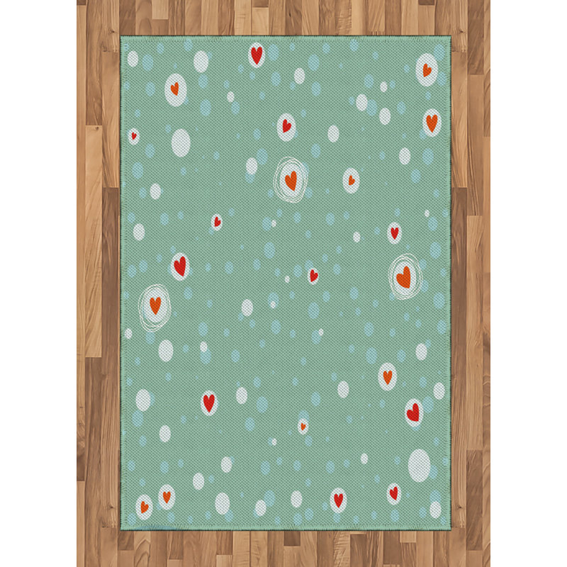 Aqua High Density Long Fiber Poly Threads Decorative Area Rug Carpet, Rectangle 4' x 5'8"