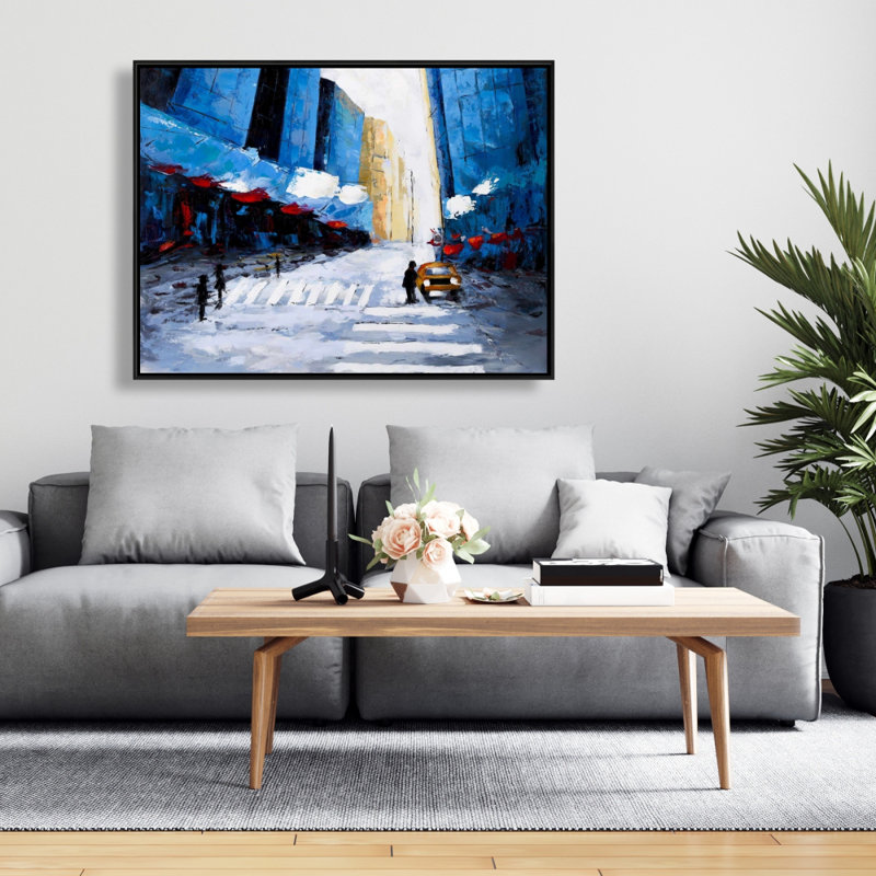 Blue Buildings Print On Canvas
