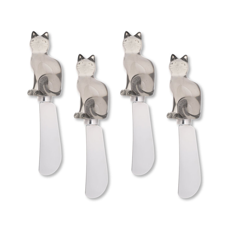Black Cat Transparent Polyresin Cheese Spreader, S4
