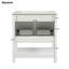 Petit meuble-lavabo 30 po avec lavabo en céramique et rangement ouvert-374806777