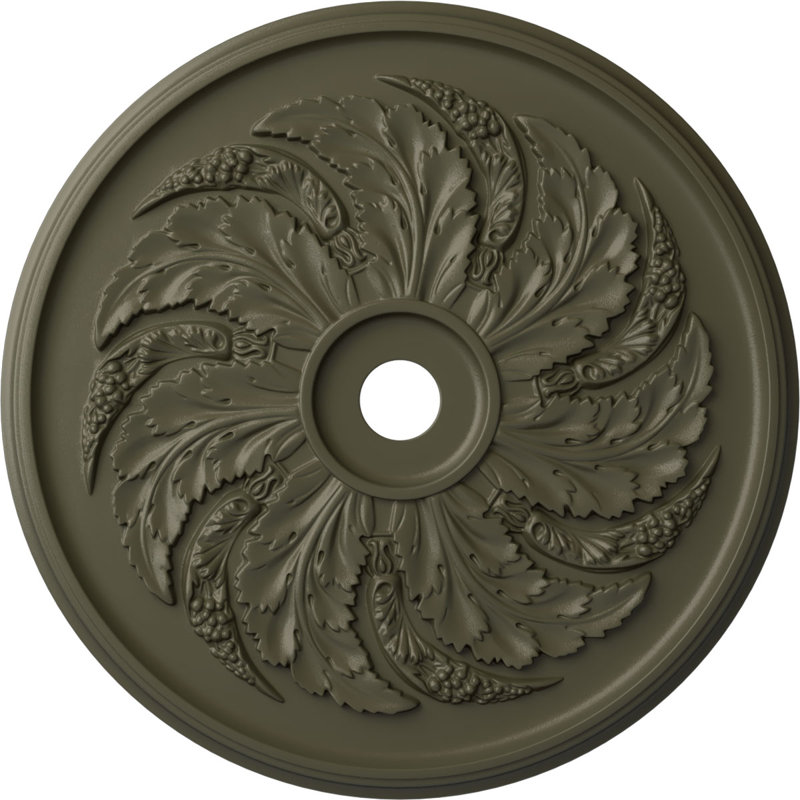 Médaillon de plafond Endurathane Galveston, DE 51 po x P 3 5/8 po x P 3 3/8 po (convient aux auvents jusqu'à 5 7/8 po), fini gris acier peint à la main