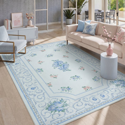 Tapis floral antidérapant Boho