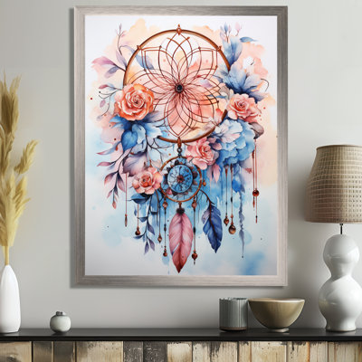 Zailah Colorful Dreamcatcher Mystic Serenity III - Dreamcatcher Framed Canvas Print