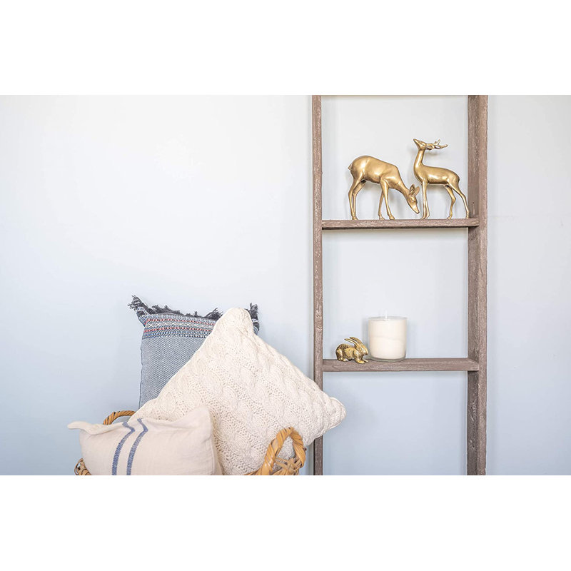 Orla Rustic Step Wood Ladder Shelf, (5 Shelves) 57" H x 15" W x 5" D, Espresso