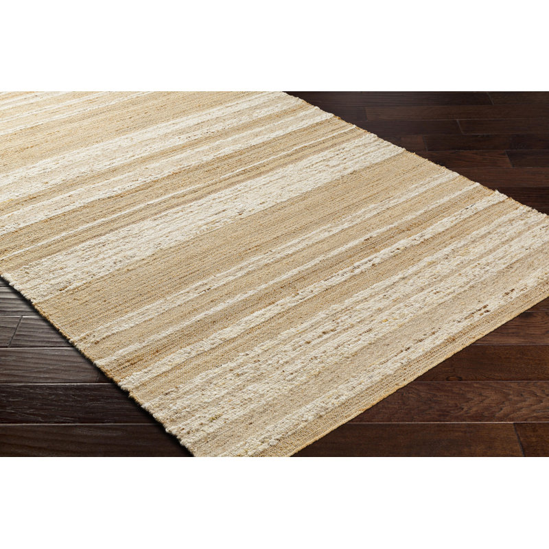 Striped Indoor Rug, Rectangle 6' x 9', Ivory