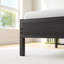 Structure de lit simple avec tête de lit, station de charge USB et prise intégrée, bois massif et métal, aucun sommier requis-1790960041
