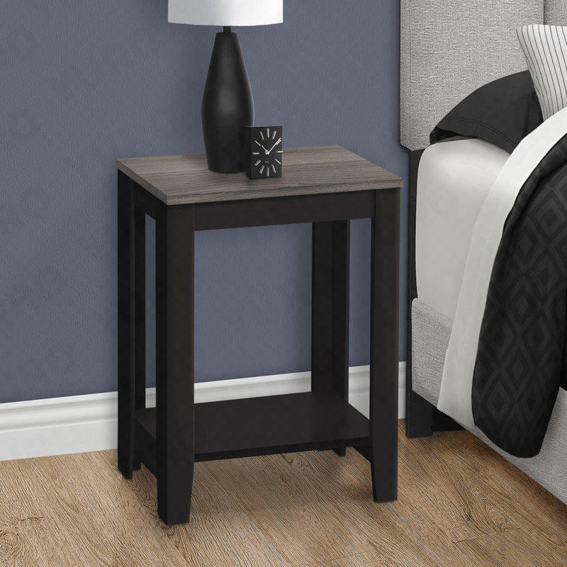 Table de bout transitionnelle en stratifié noir et gris, Black/Gray