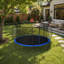 Trampoline citrouille de 14 pi avec panier de basketball, filet d'enclos et échelle pour un jeu extérieur sécuritaire et amusant
