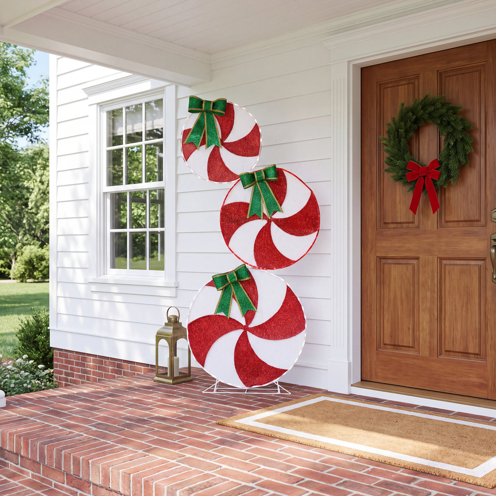 Peppermint Candy Christmas Lighted Yard Decoration