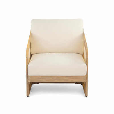 Fauteuil club en bois et textilène pour l'extérieur