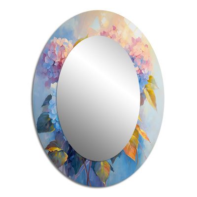 Tender Hydrangea Bouquet In Gentle Pastel - Pink Traditional Oval Wall Mirror