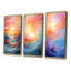 «Bold Pastel Sunset», 3 pièces sur toile-1656044344-1656044346