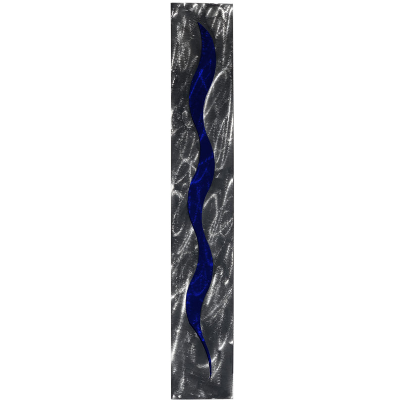 Handmade Modern Abstract Wall Decor on Metal, Candy Blue