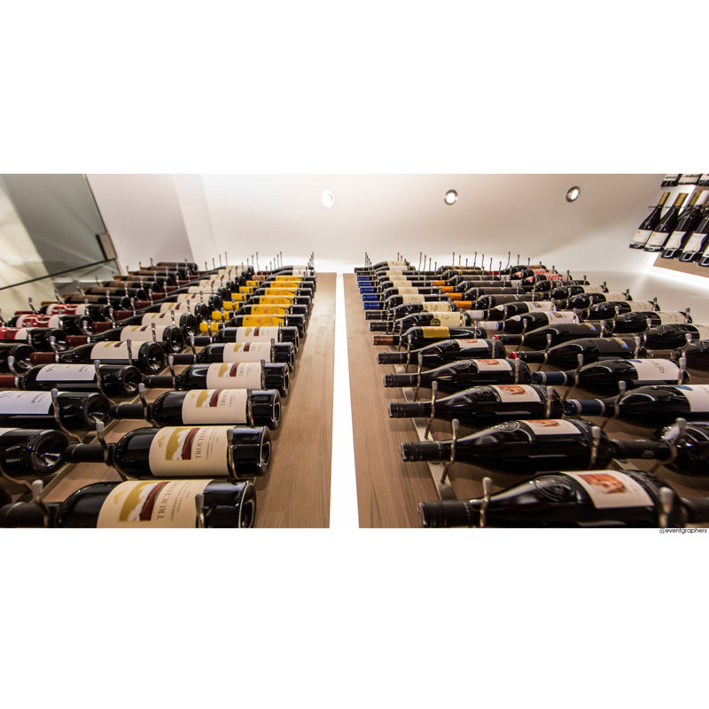 18 Bottle Wall Mounted Wine Bottle Rack, Matte Black