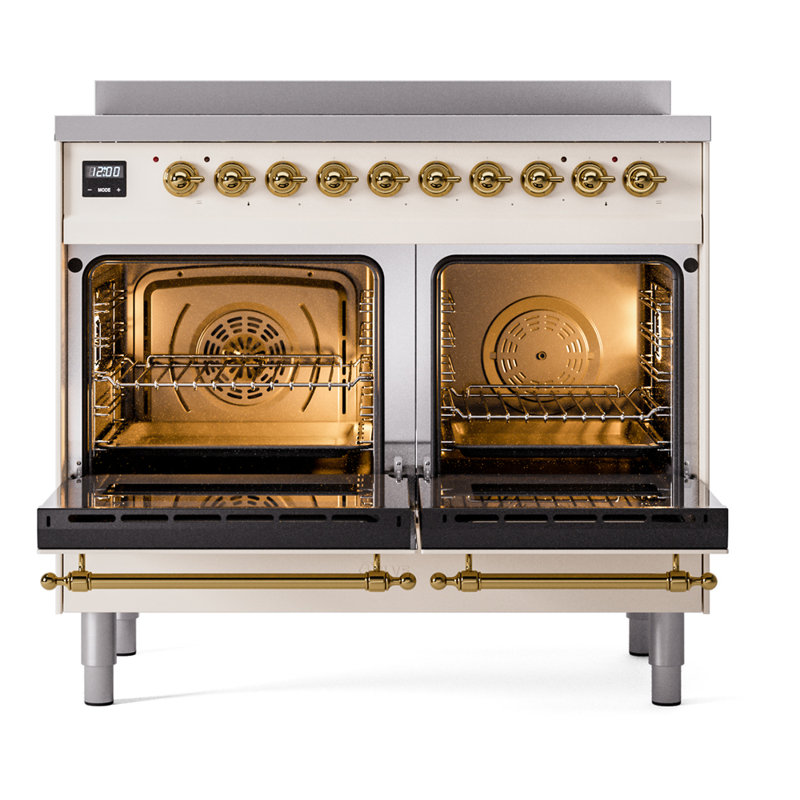 ILVE Nostalgie II 40 in Induction Range, Antique White/Brass