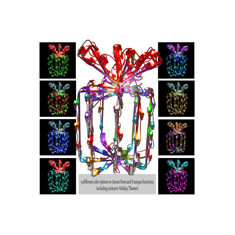Boîte-cadeau 3D avec changement de couleur RVBWW