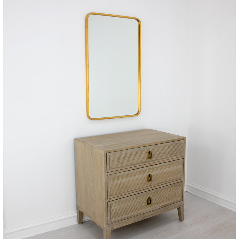 Bolu Rectangle Metal Mirror, Gold
