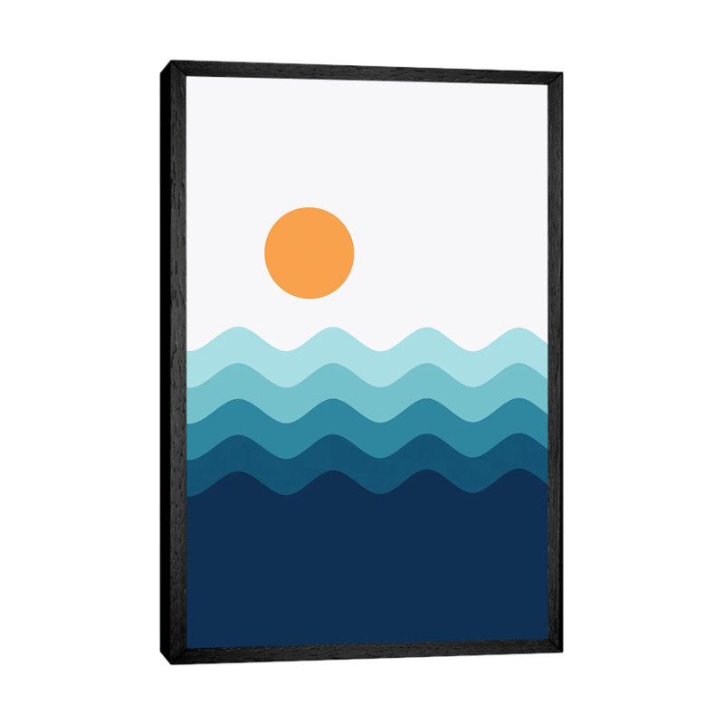 Abstract Landscape XIVA - Print on Canvas, 66.04 cm H x 45.72 cm W, Black Framed