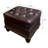Cawthon Transitional 26" W Tufted Rectangle Ottoman in Espresso and Cherry