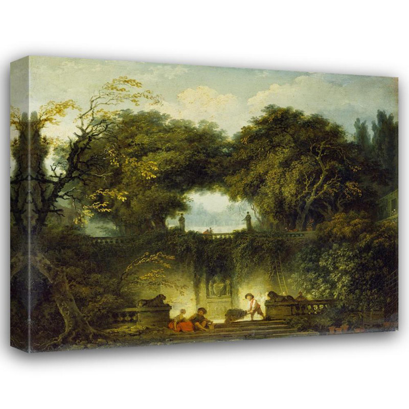 "Le Petit Parc" par Jean-Honoré Fragonard - Toile tendue avec châssis, H 17 po x l 24 po