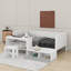 Lit de jour simple avec tablettes de rangement, casiers, bureau et tabouret assorti-484739893