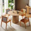 47.24 Inch Oak Tone Round Wood Kitchen Dining Table, Household Leisure Coffee Table