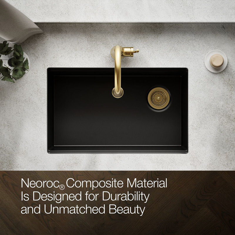 Billings Undermount Single-Bowl Kitchen Sink, Matte Black