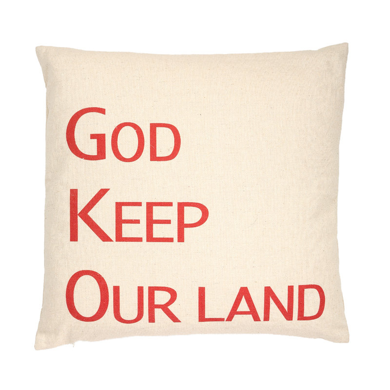  Coussin God Keep Our Land, Rouge