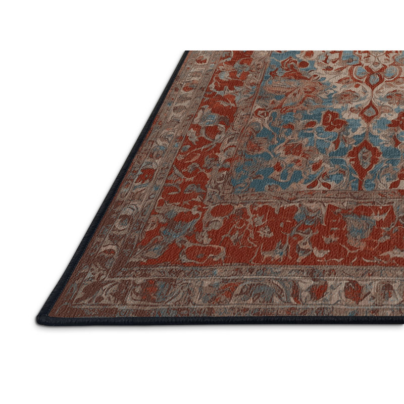 Machine Washable Brown Area Rug, Round 8'