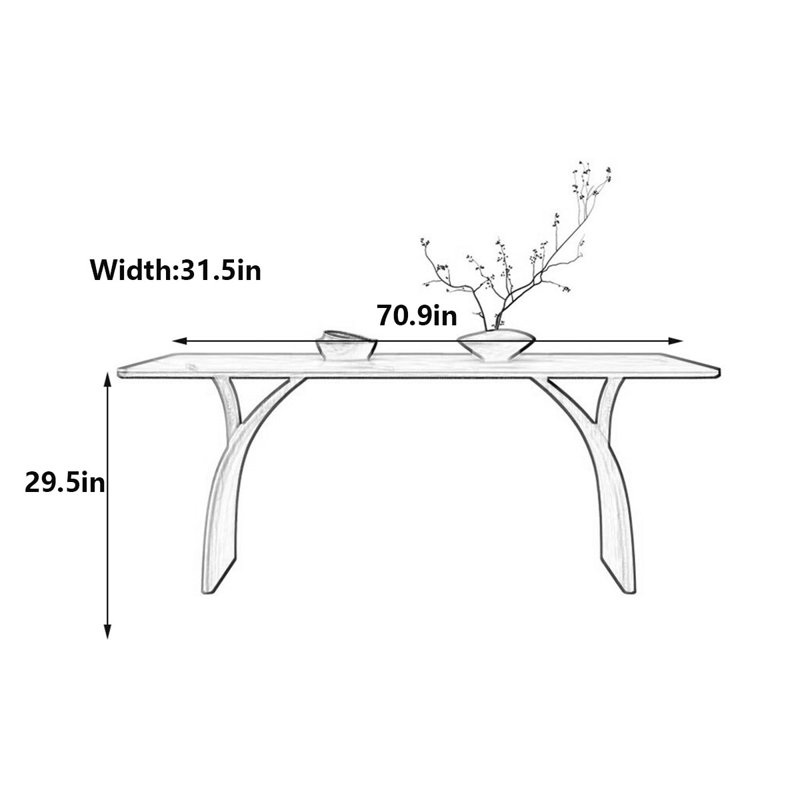 Table de salle à manger Modern, H 29,5 po x L 70,9 po x l 31,5 po