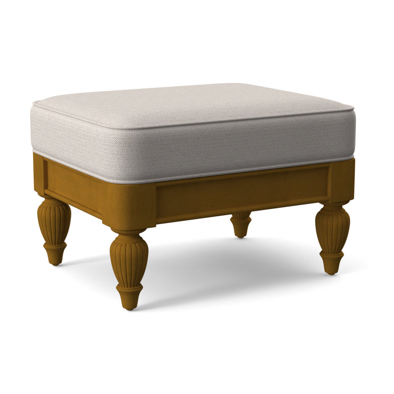 Grand View Ottoman, Navy Finish, White Textured Performance; 0865-91