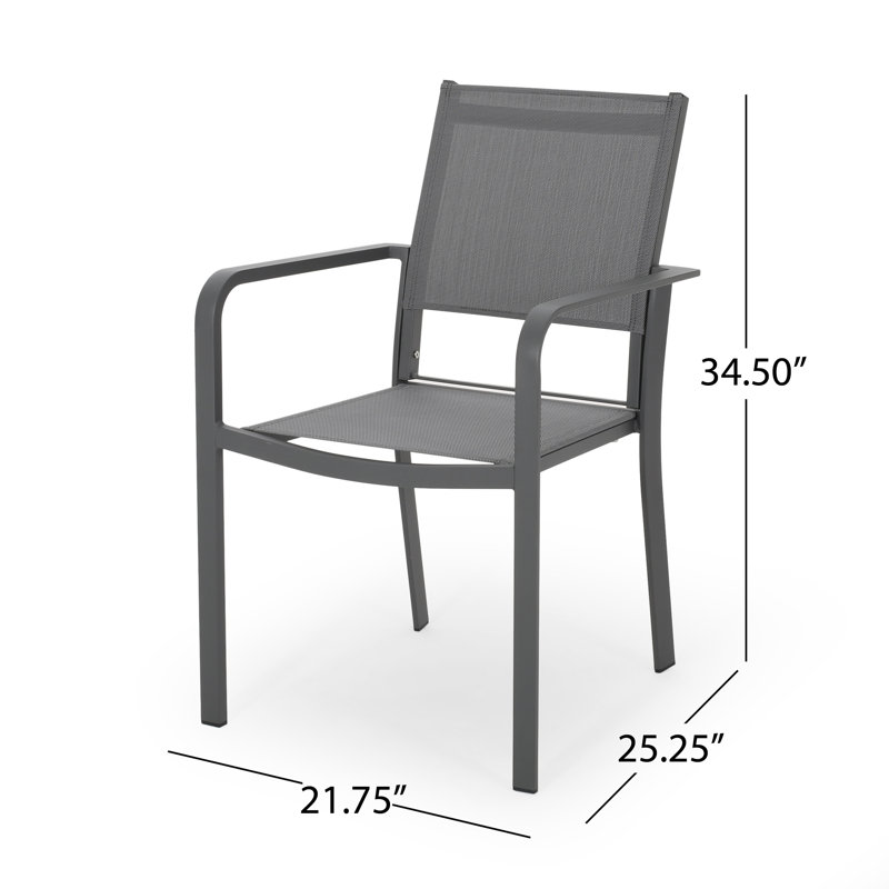 6 - Person Metal Patio Dining Set with Rectangular Table