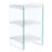 Simple and Generous Three - level Bedside Table with Storage Function, MDF Surface and Transparent Tempered Glass Sides for Home Use-1994402795