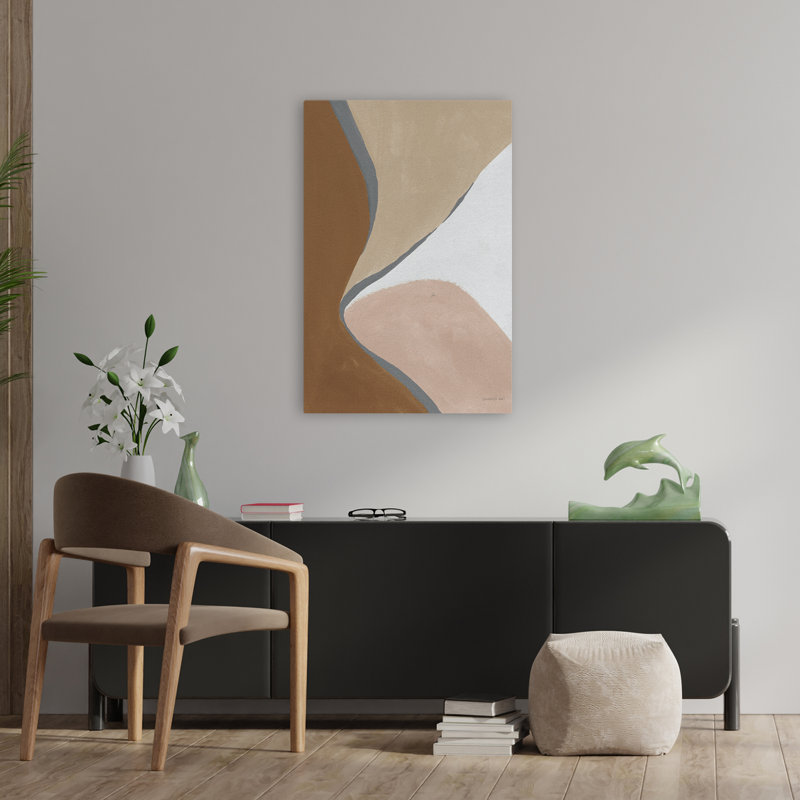 Art abstrait abstrait et beige neutre III, H 36 po x l 24 po