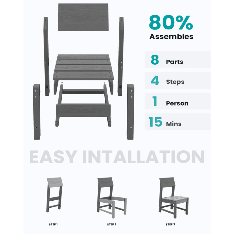 Chaise d'appoint de patio, Gris