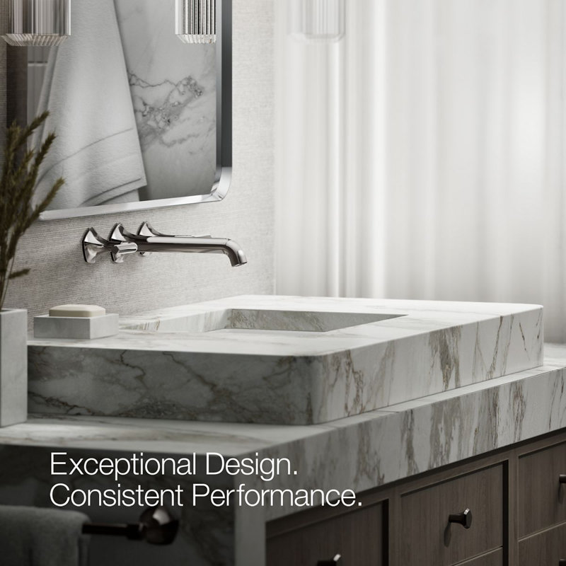 Occasion Wall-Mount Bathroom Sink Faucet Lever Handle Trim, Titanium
