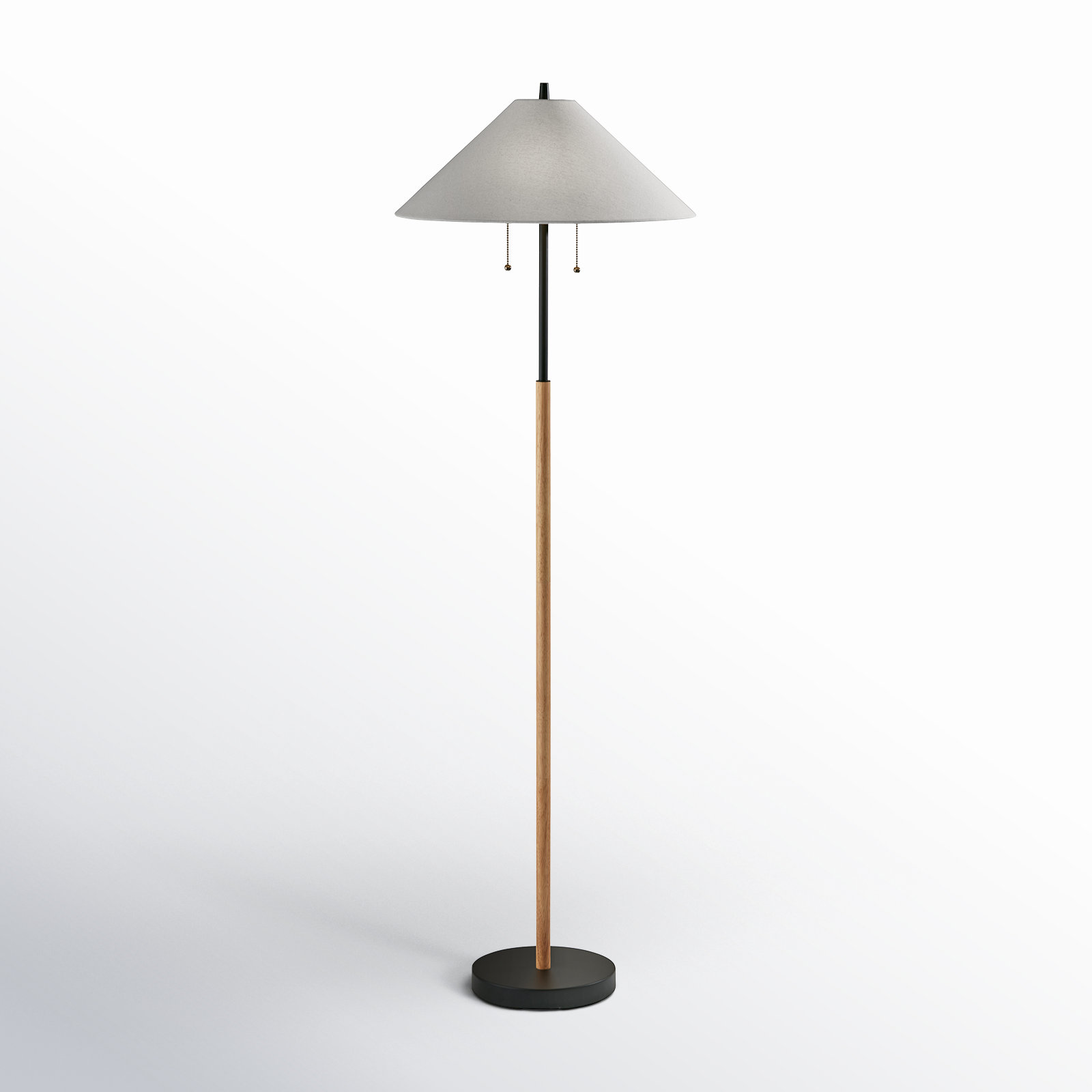 Florina 62'' Floor Lamp, Natural/Black, Ivory
