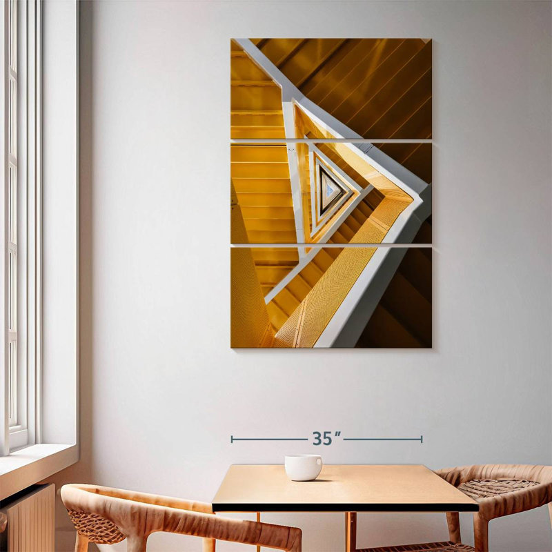 Lilie Yellow Triangular Staircase, 65" H x 42" W