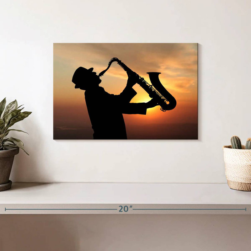 Abarca Man Playing Saxophone, 8" H x 12" W