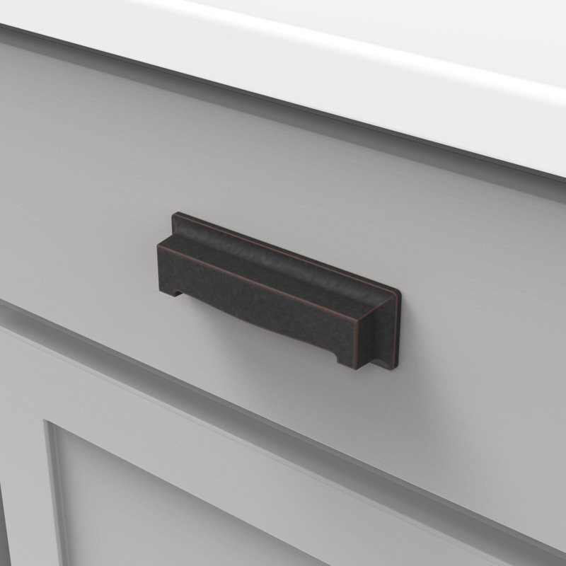 Studio Collection Cup Pull - 3" & 3-3/4" Center to Center Cabinet Pull Oil-Rubbed Bronze Highlighted - Transitional Hardware for Drawers & Cabinets